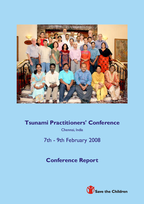 Tsunami Practitioners' Conference - Chennai, India, 7th-9th February 2008